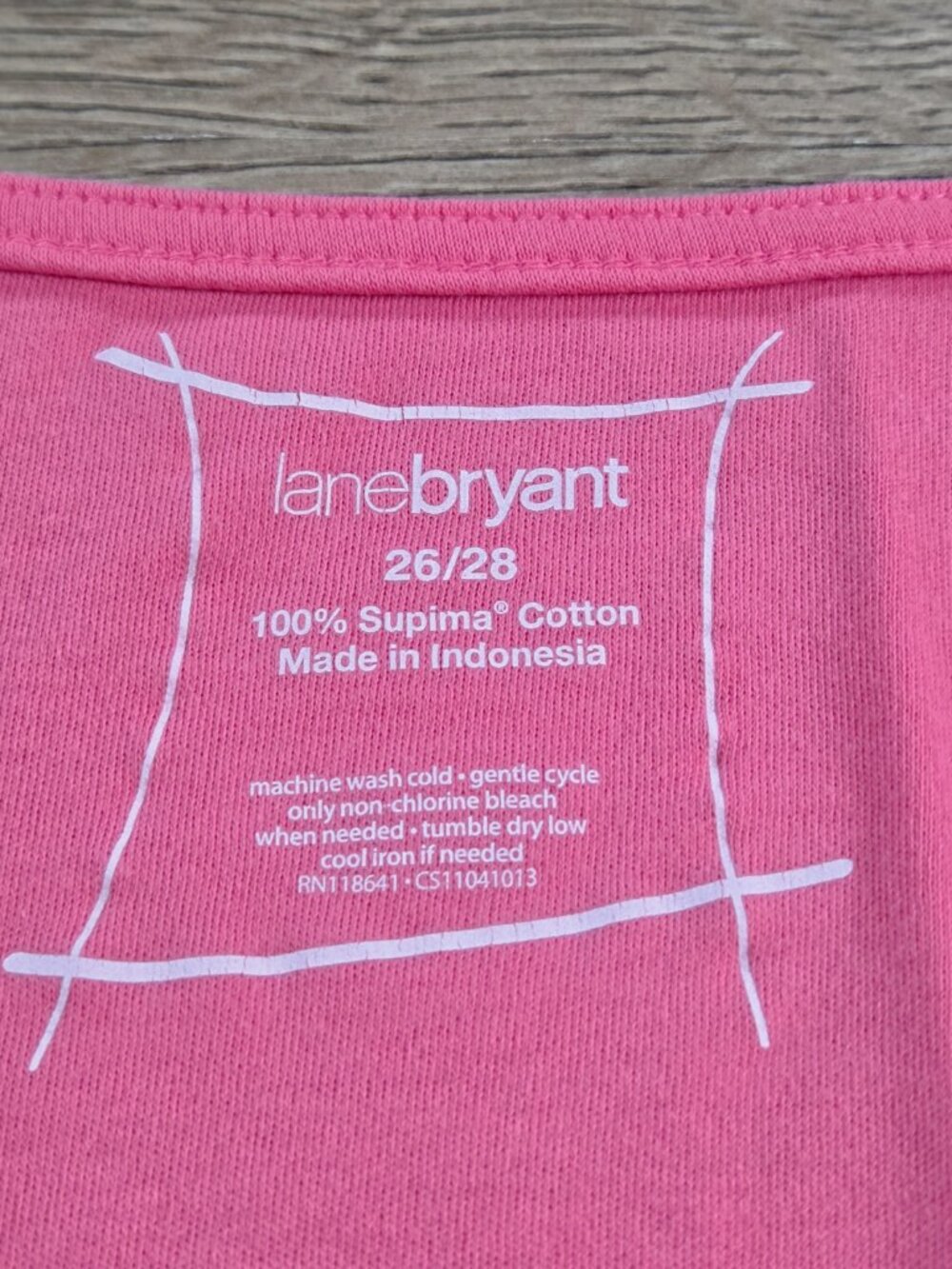 Lane Bryant Pink Supima Cotton Pleated Neck Short Sleeve Tee Shirt Size 26/28 - Picture 4 of 8